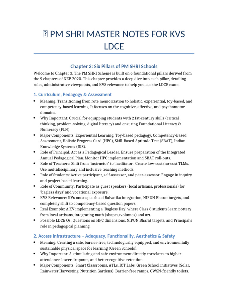 PM SHRI Chapter 3 Notes | PDF | Individualized Education Program | Pedagogy
