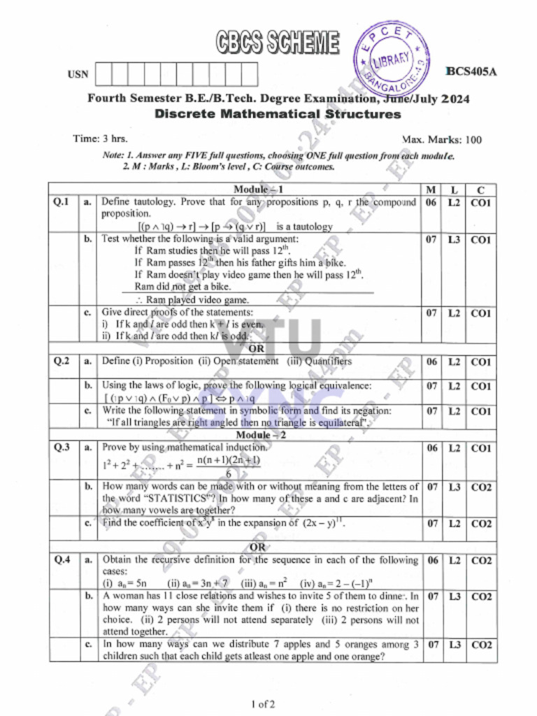 Bcs405a June July 2024 | PDF