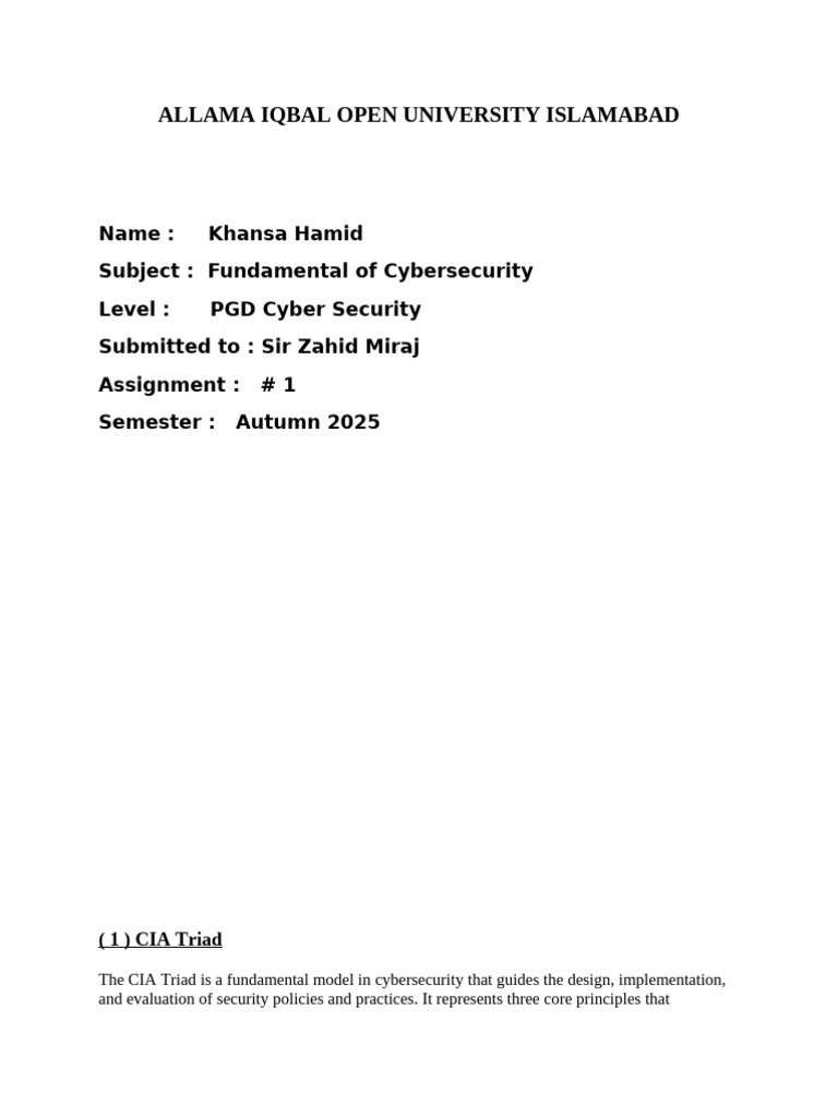 Assignment ^N1 Fundamentals of Cs Copy Copy | PDF | Public Key ...