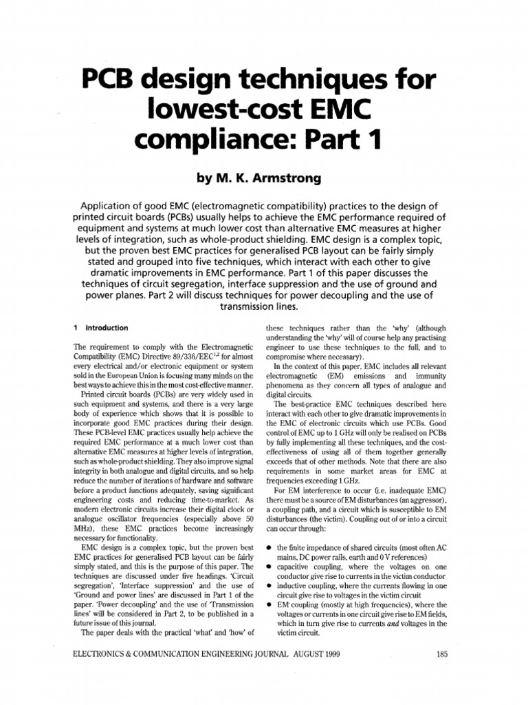 6 PCB Design Techniques for EMC | PDF | Printed Circuit Board ...
