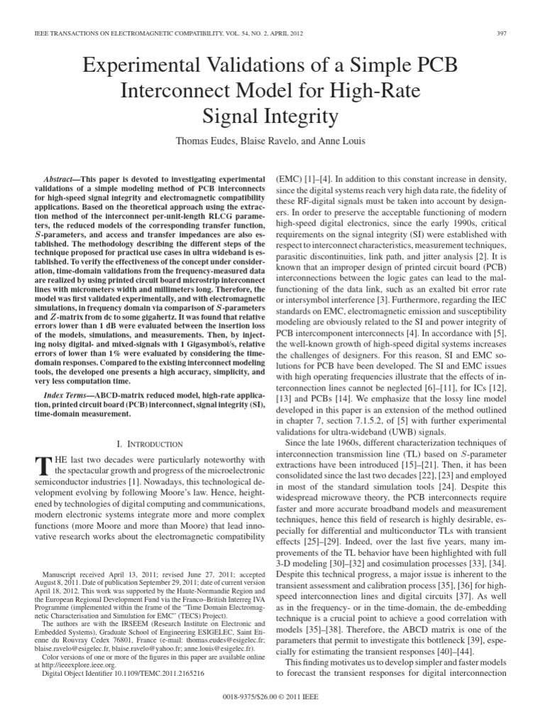 19 Experimental Validations of a Simple PCB Interconnect Model for High ...