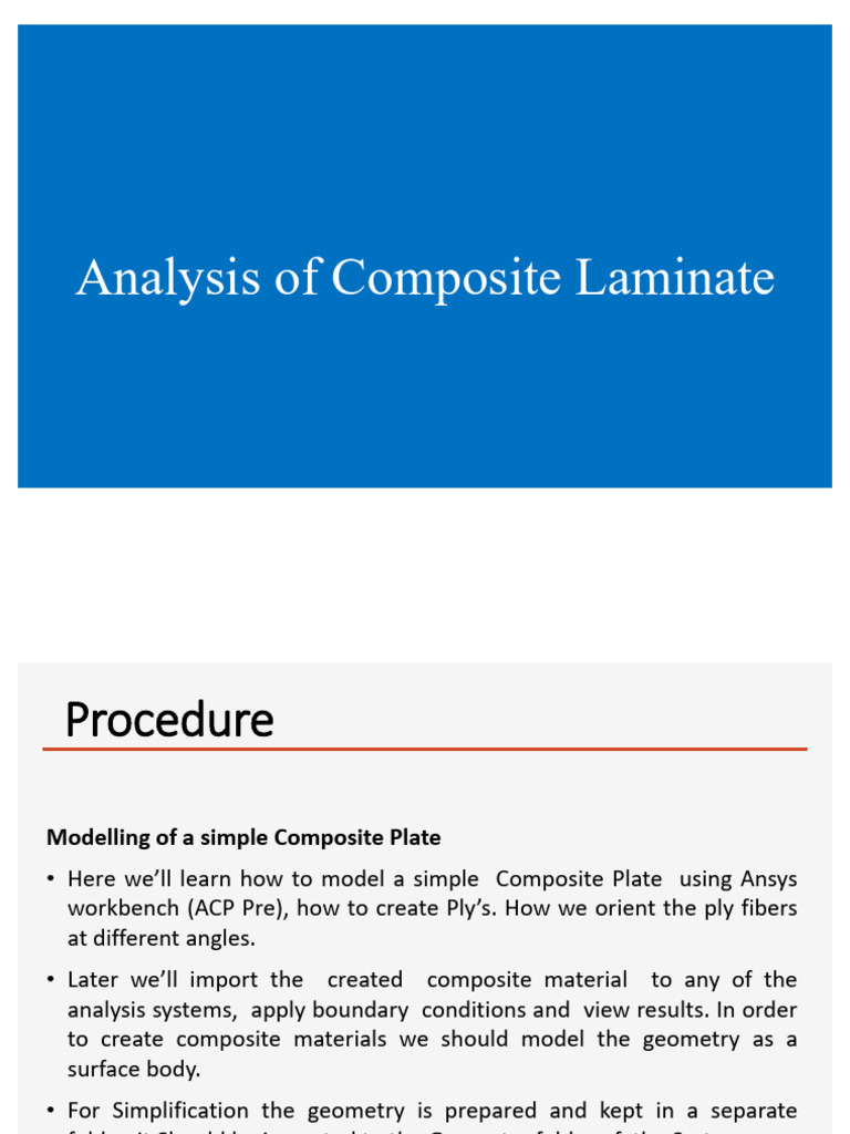 Analysis of Composite Laminate Using Ansys | PDF | Composite Material ...