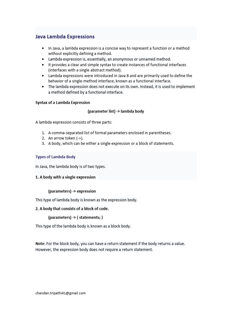 Unit 3Java Lambda Expressions & Method Reference | PDF | Anonymous ...