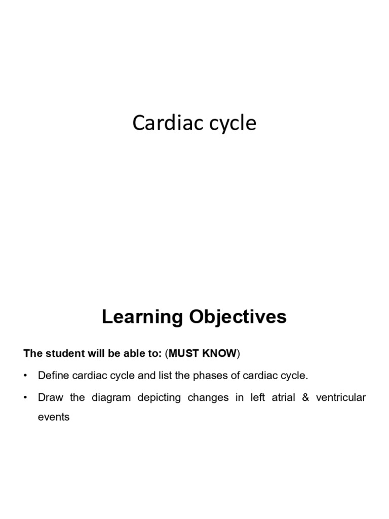 Cardiac Cycle | PDF | Diastole | Heart Valve