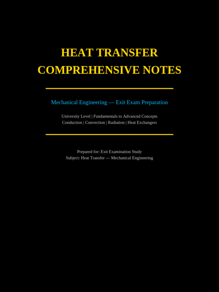 Heat Transfer Notes | PDF | Heat Transfer | Thermal Conduction