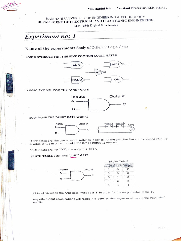 Digital Electronics Lab Manual | PDF | Logic Gate | Electrical Circuits