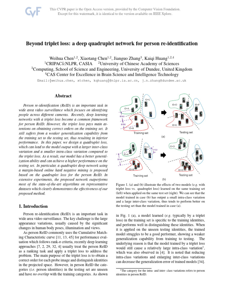 Chen Beyond Triplet Loss CVPR 2017 Paper | PDF | Machine Learning ...