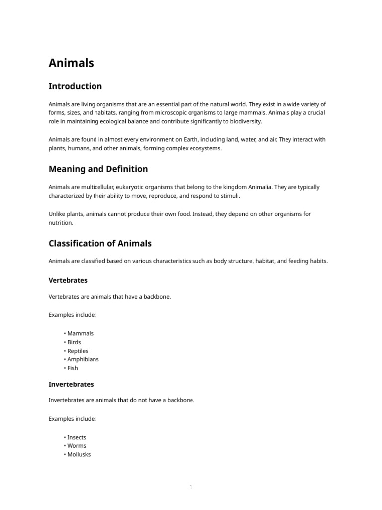 Animals Document (Part 1) | PDF | Conservation Biology | Adaptation