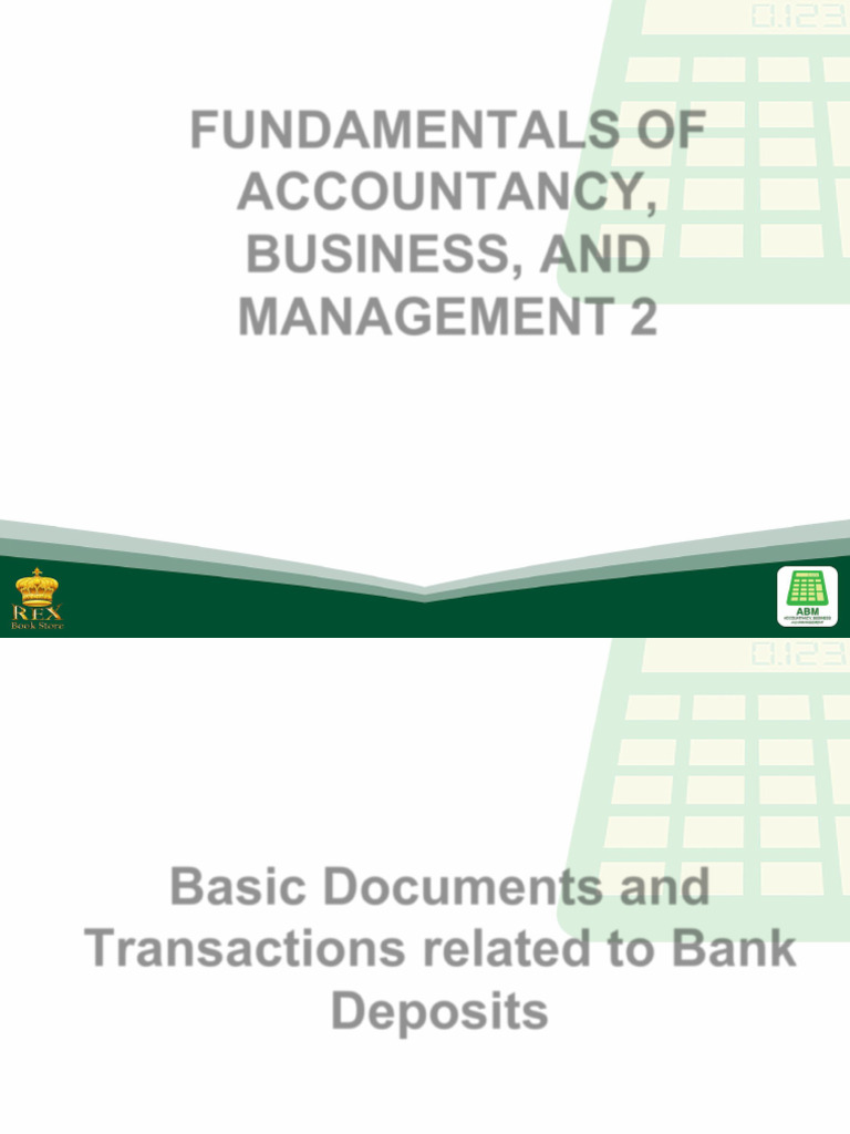 Basic Documents and Transactions Related to Bank Deposits | PDF ...