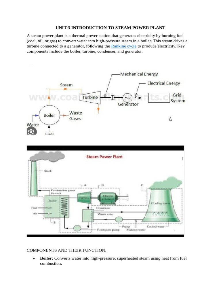 3.Steam Power Plant | PDF | Power Station | Boiler