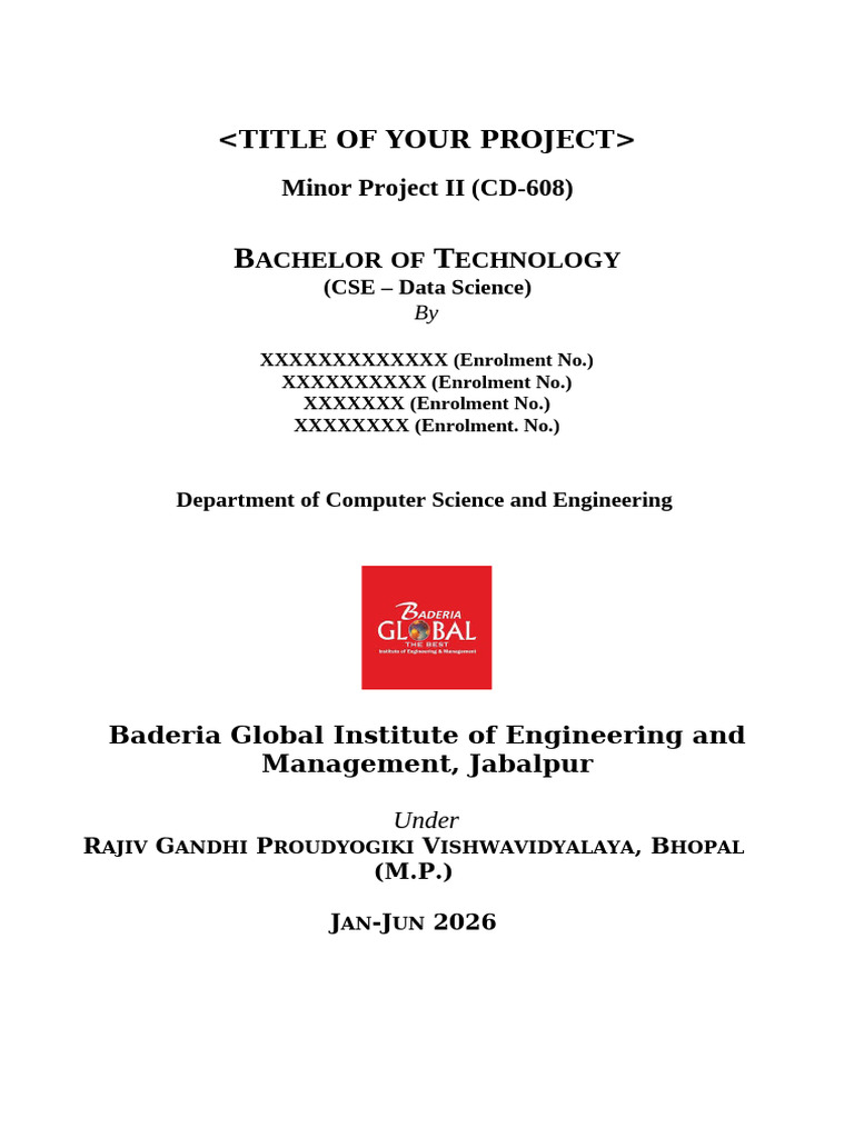 DS Minor Project II Report Format 2026 | PDF | Systems Engineering ...