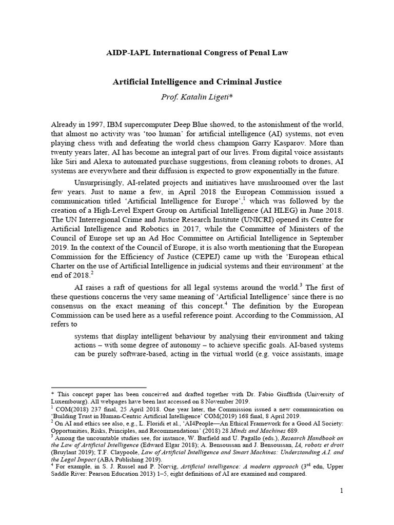 Artificial Intelligence and Criminal Justice | PDF | Artificial ...