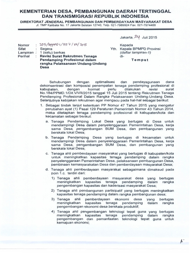 Revisi Surat Rekrutmen | PDF