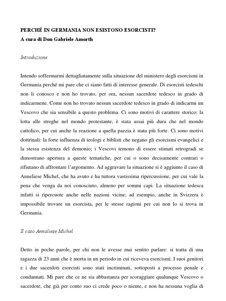 Preghiera Di Liberazione Padre Amorth Suor Erminia