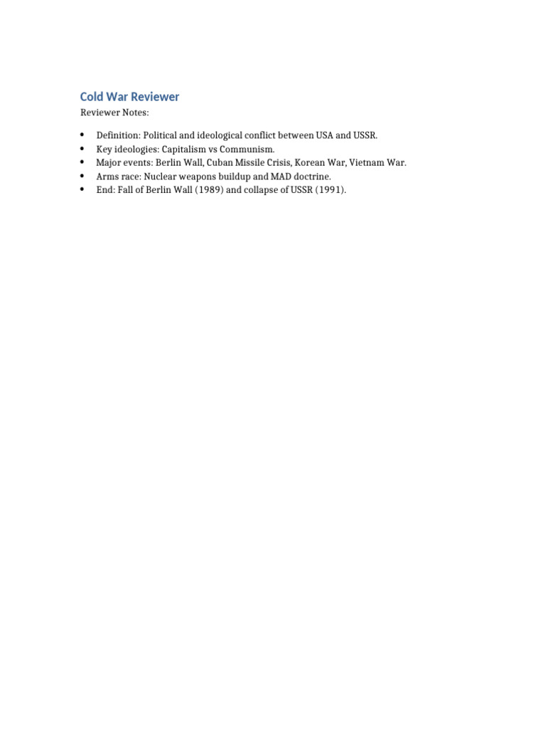 Cold War Reviewer (1) | PDF