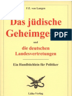 Langen, F. E. Von - Das Juedische Geheimgesetz Und Die Deutschen Landesvertretungen (1895-2003, 129 S., Scan-Text, Fraktur)