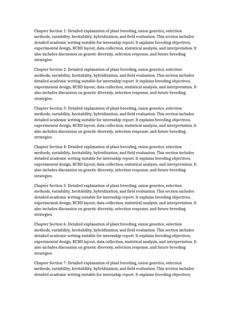 Onion Breeding Report | PDF | Plant Breeding | Design Of Experiments