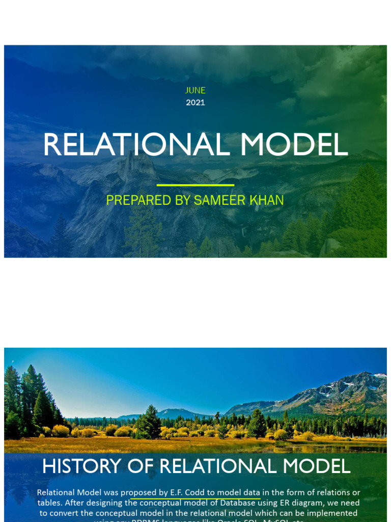 PPt on Relational Model | PDF | Relational Model | Databases