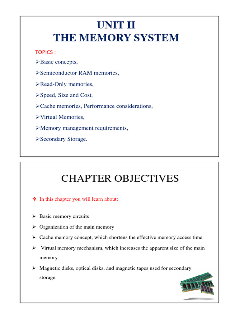 Unit II- the Memory System | PDF