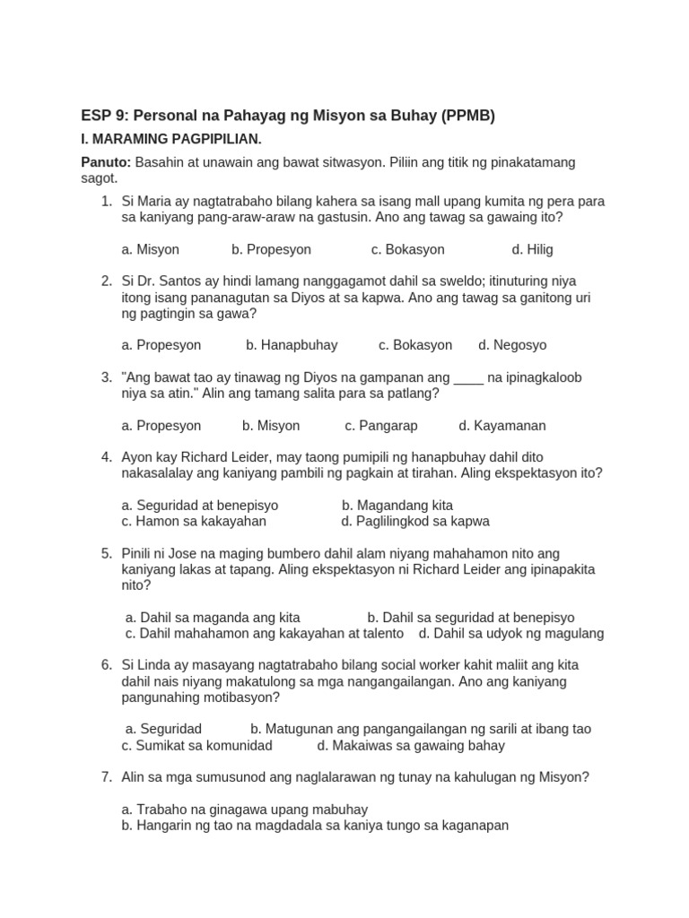 ESP 9 test | PDF