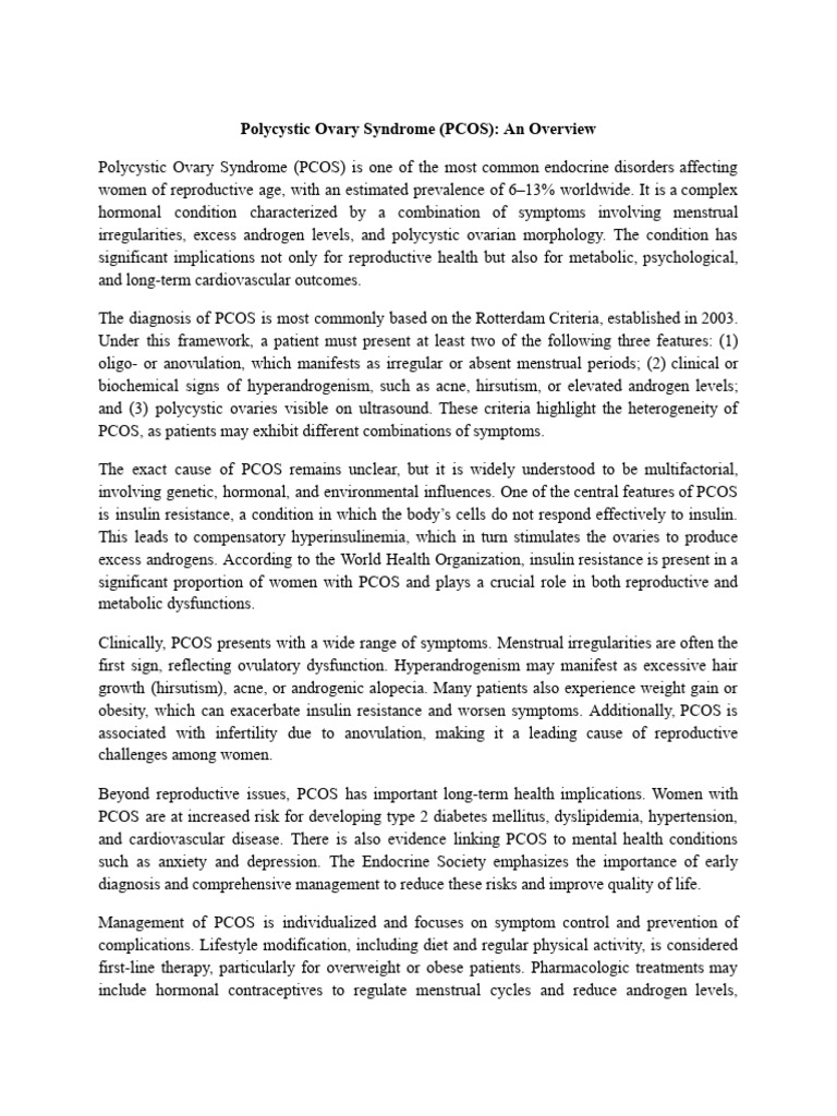Polycystic Ovary Syndrome (PCOS)_ An Overview | PDF | Polycystic Ovary ...