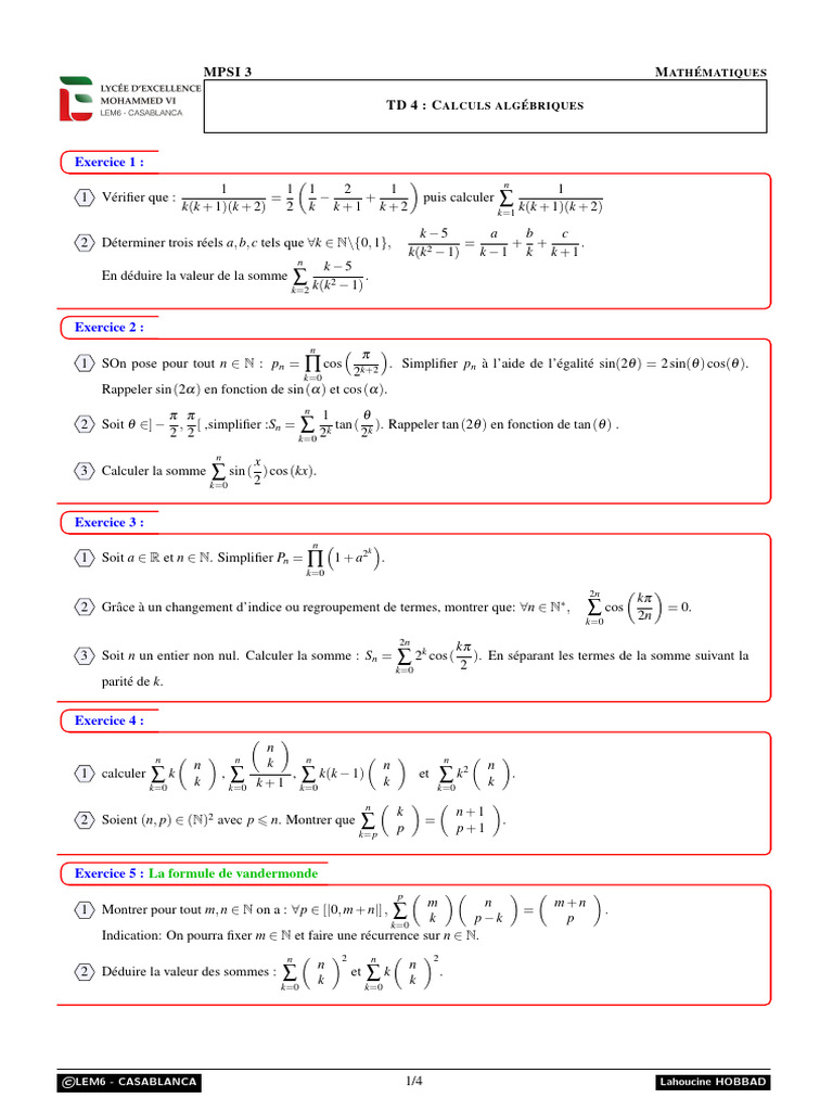 TD4 Mpsi3 | PDF