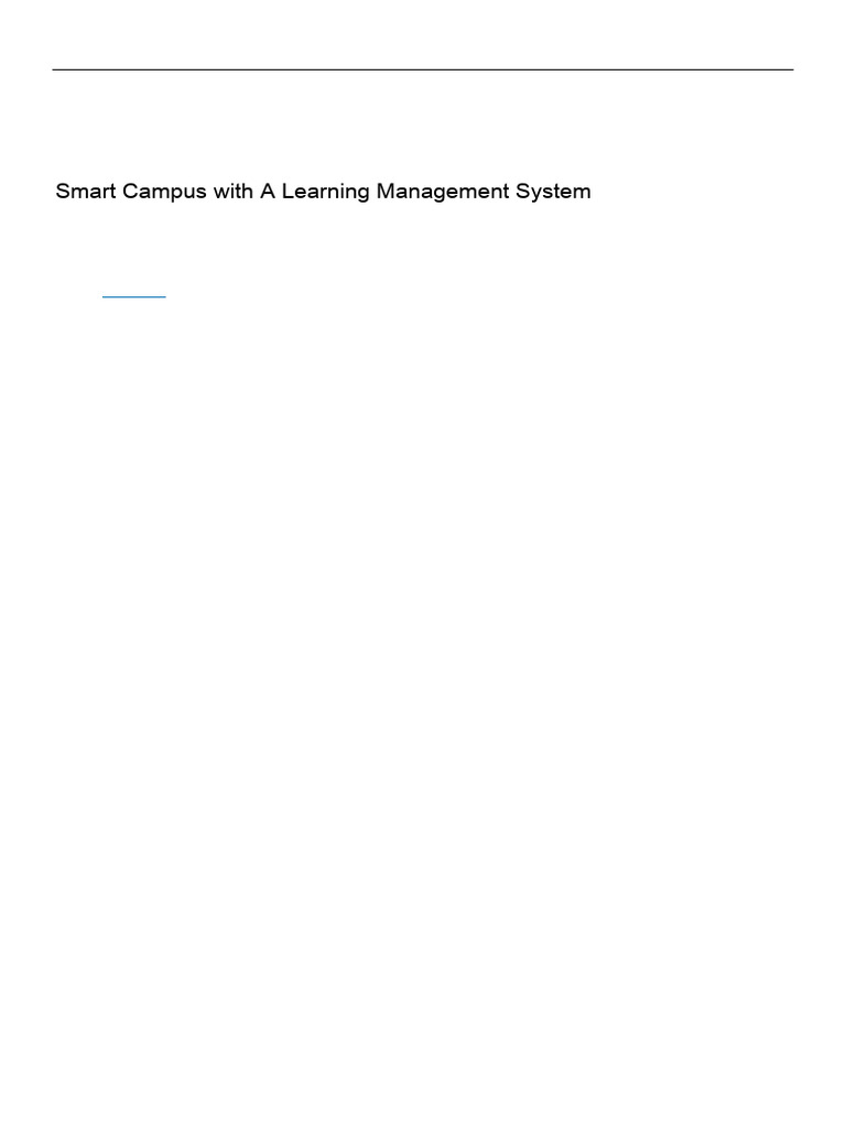 Smart Campus With a Learning Management System | PDF | Educational ...
