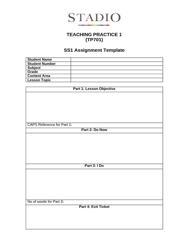 2026 TP701 SS1 Assignment Answer Template | PDF