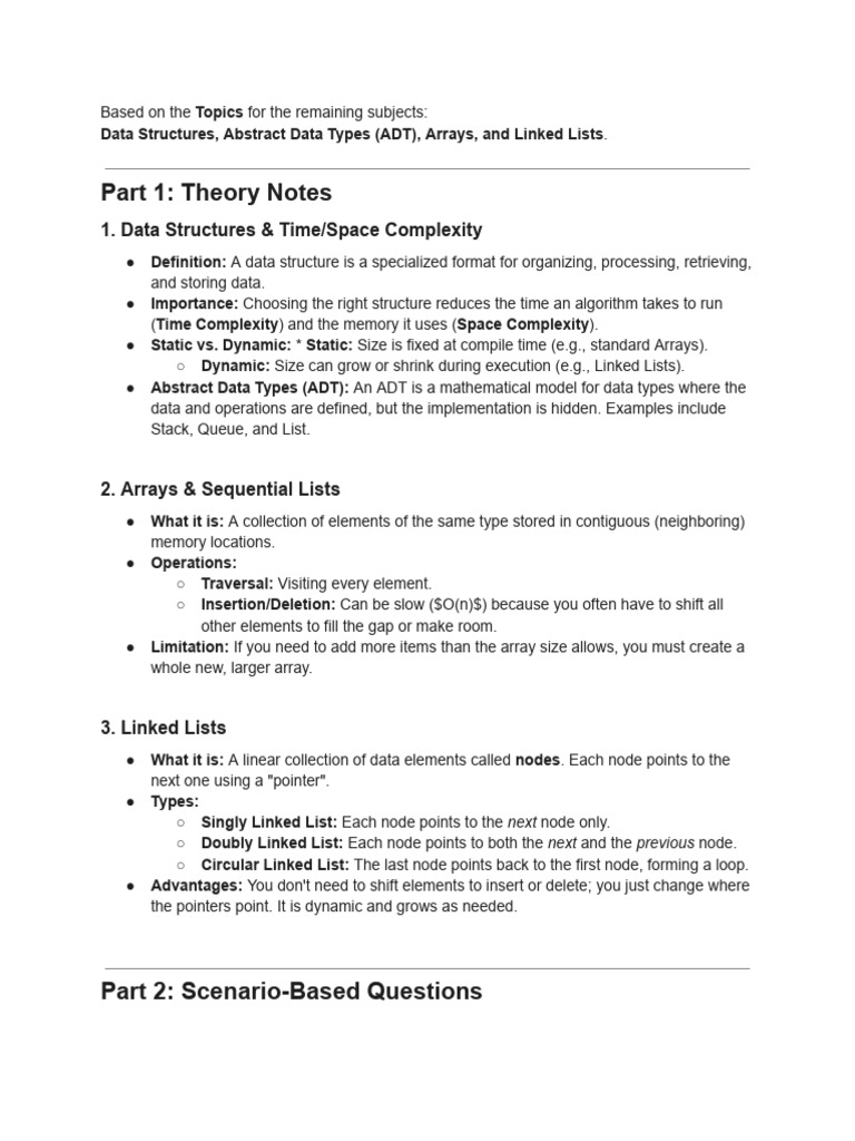 dsa notes | PDF | Data | Data Management