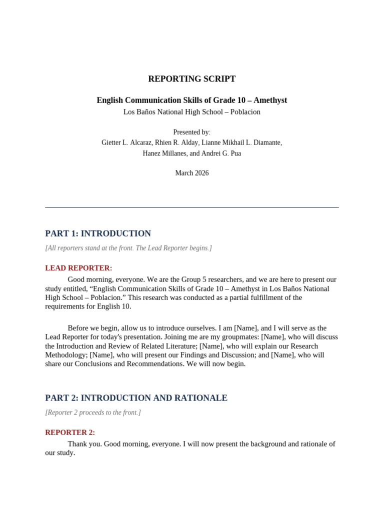 ECS Reporting Script | PDF
