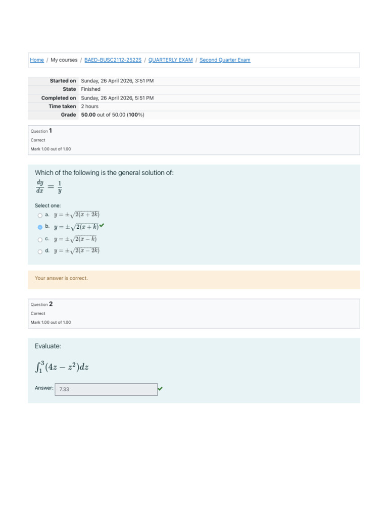 BAED-BUSC2112 Basic Calculus Exam BASCAL EXAM | PDF | Elementary ...