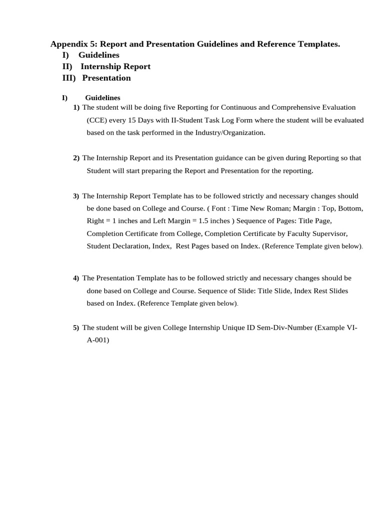 NEP Semester VI-Internship Report Format and Presentation Guidelines ...