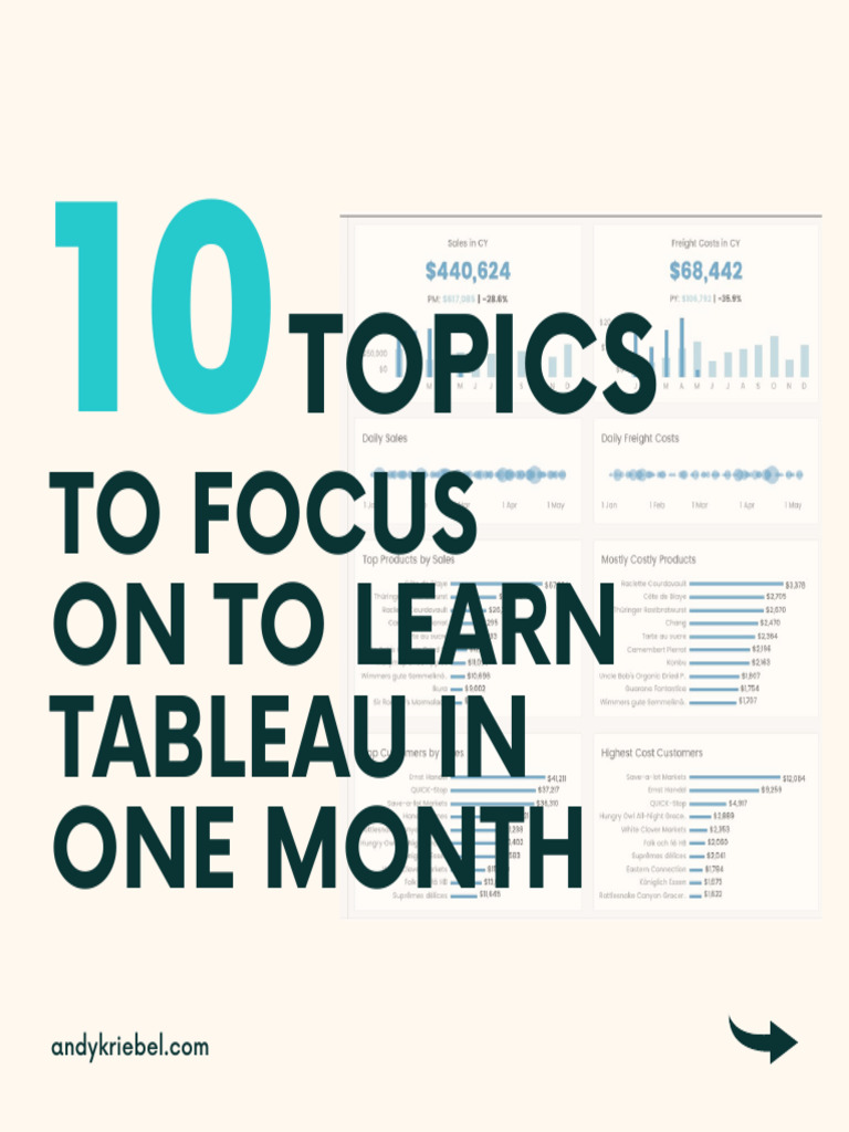 10 Topics to Focus on to Learn Tableau in One Month | PDF
