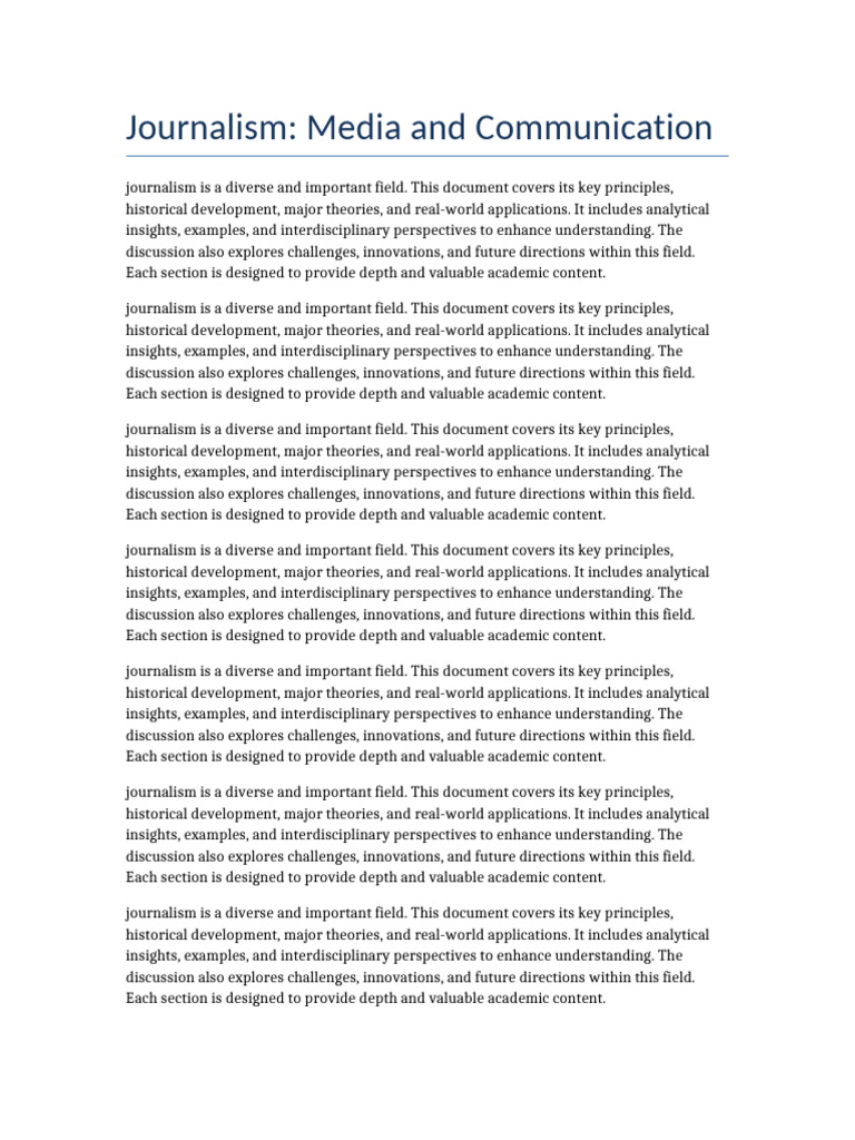 Journalism | PDF | Interdisciplinarity | Journalism