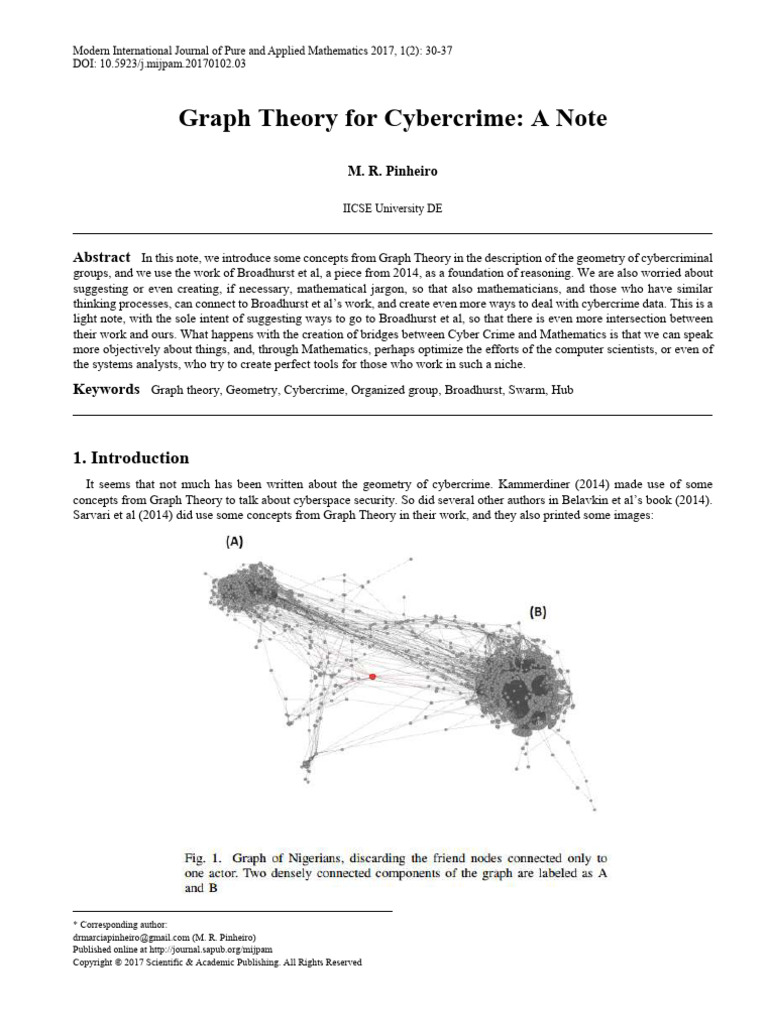 Graph Theory for Cybercrime a Note 14ix1gxiex | PDF