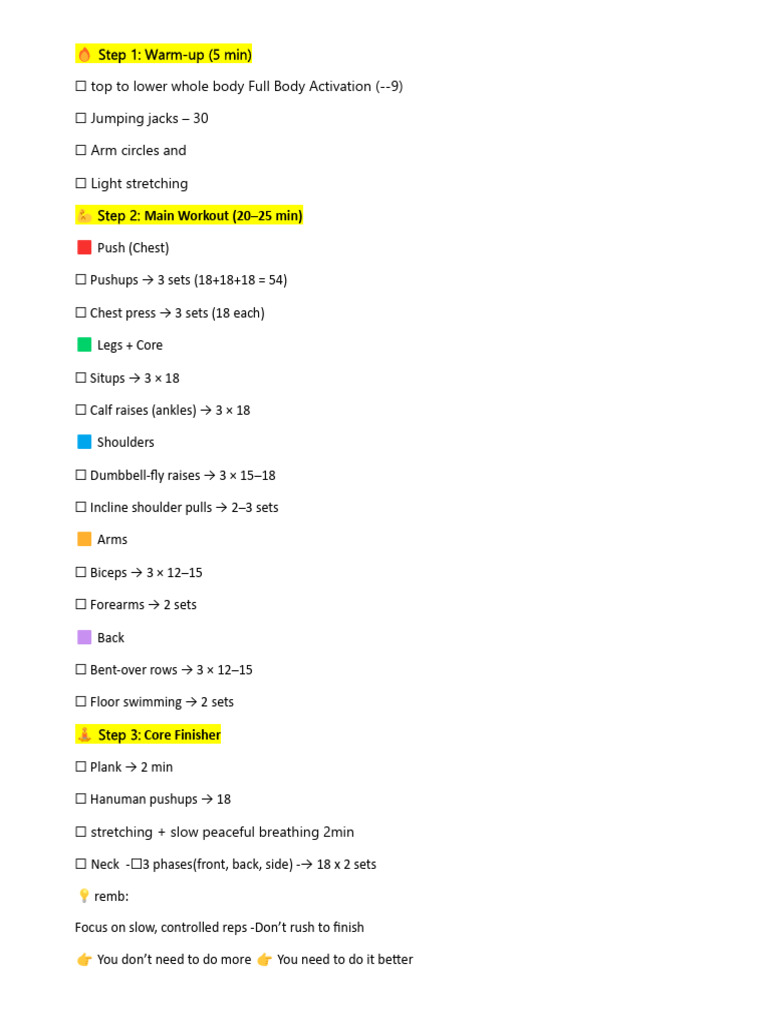 Daily Workouts | PDF