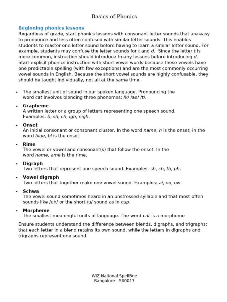 Phonics Worksheets | PDF