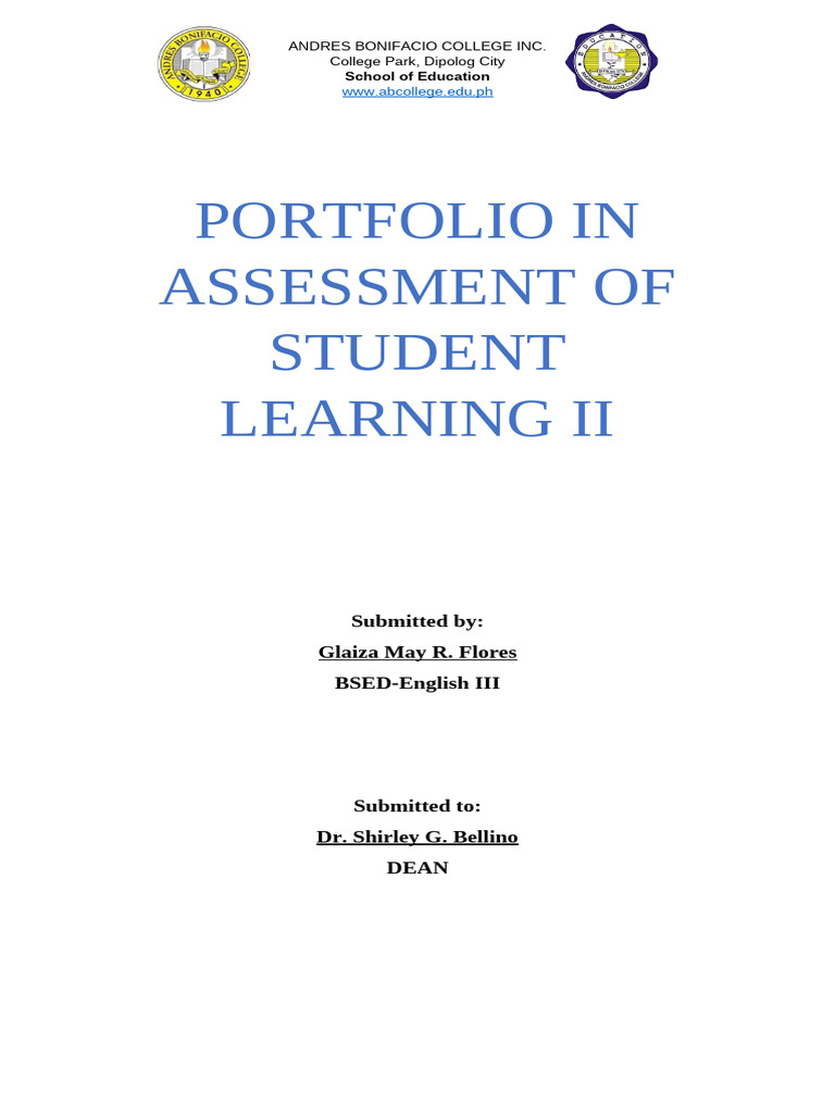 Assessment Portfolio | PDF | Educational Assessment | Learning