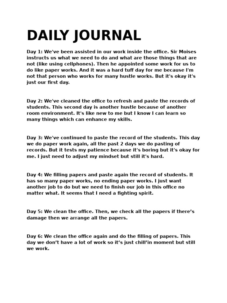 Daily Journal | PDF