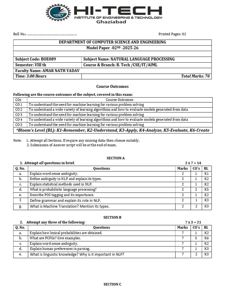 NLP Model Paper 02 | PDF | Linguistics | Cognitive Science