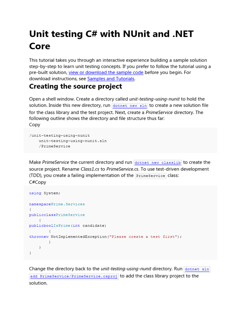 NUnit | PDF | Unit Testing | Test Driven Development