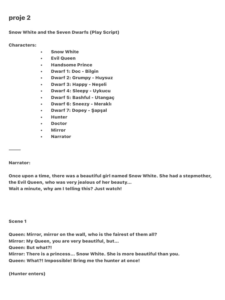 proje 2 | PDF | Snow White