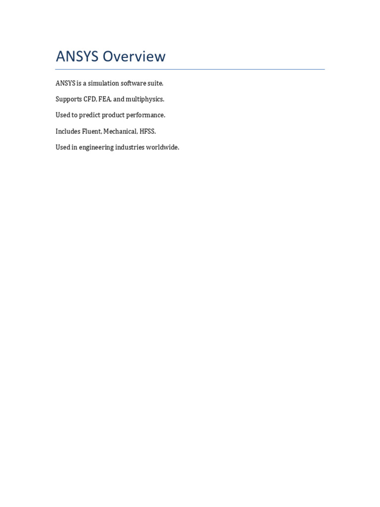ANSYS Overview | PDF
