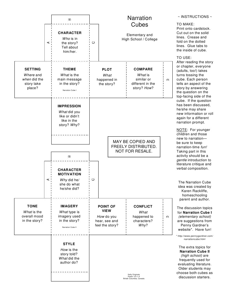 Engaging Narration Cube Activities | PDF