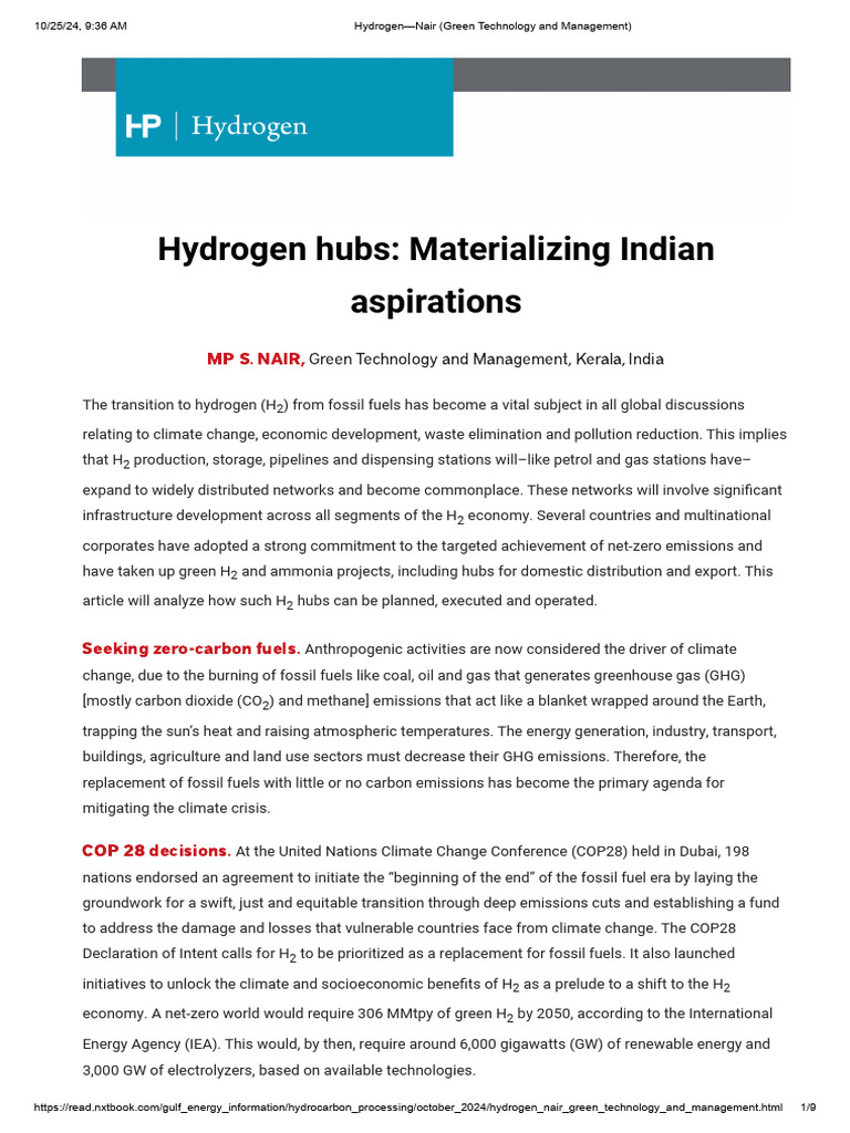 202410 13 Hydrogen—Hydrogen Hubs- Materializing Indian Aspirations ...