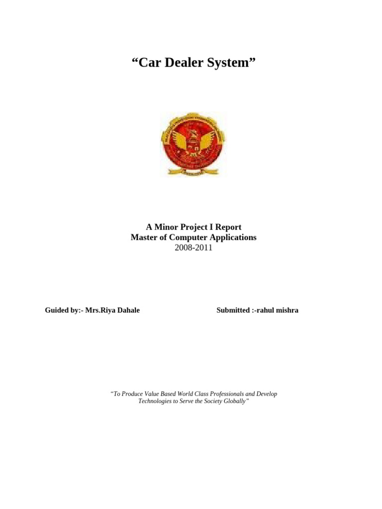5 Car Dealer Final Project Report | PDF | Java (Programming Language ...