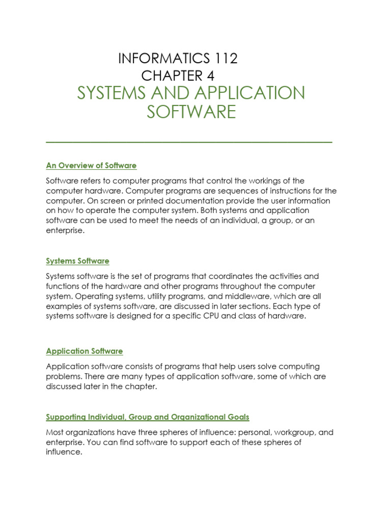 Systems and Application Software | PDF | Microsoft Windows | Operating ...