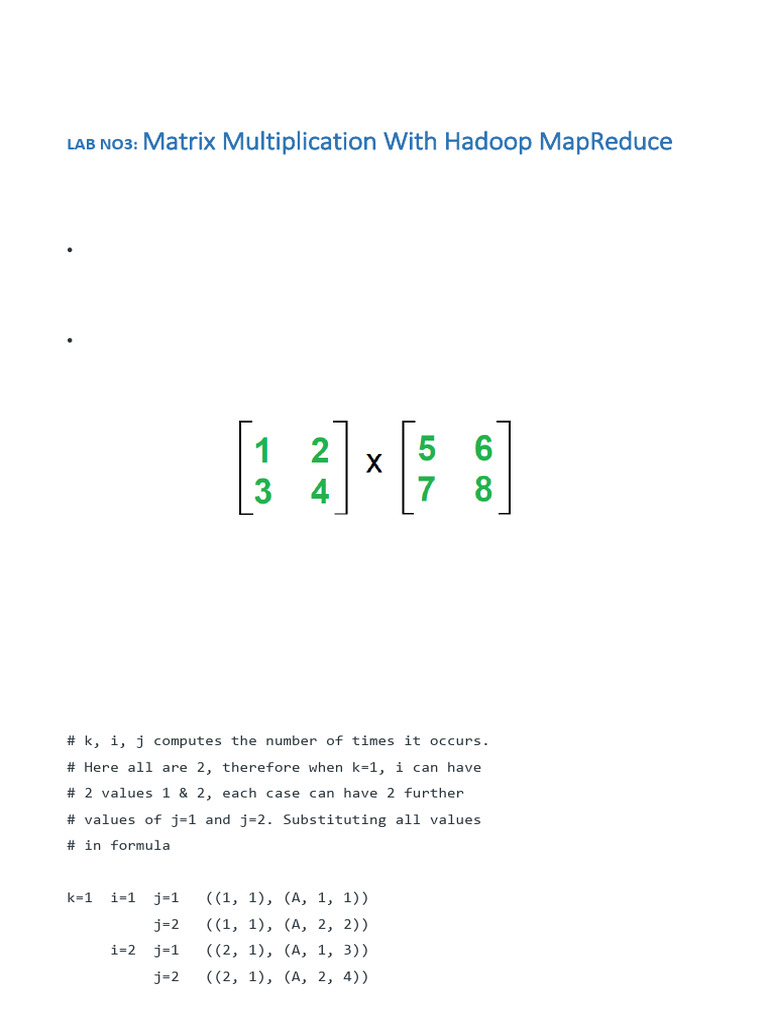 lab 3 | PDF | Matrix (Mathematics) | Map Reduce