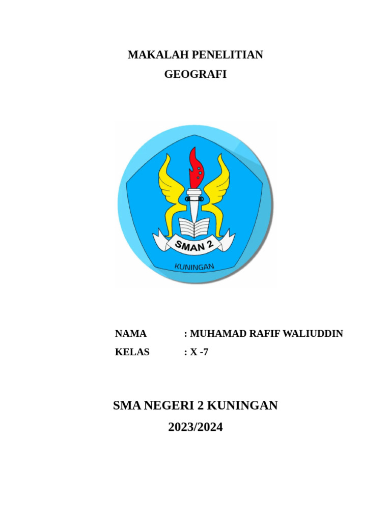 Makalah Penelitian Geografi M. Rafif. W. | PDF