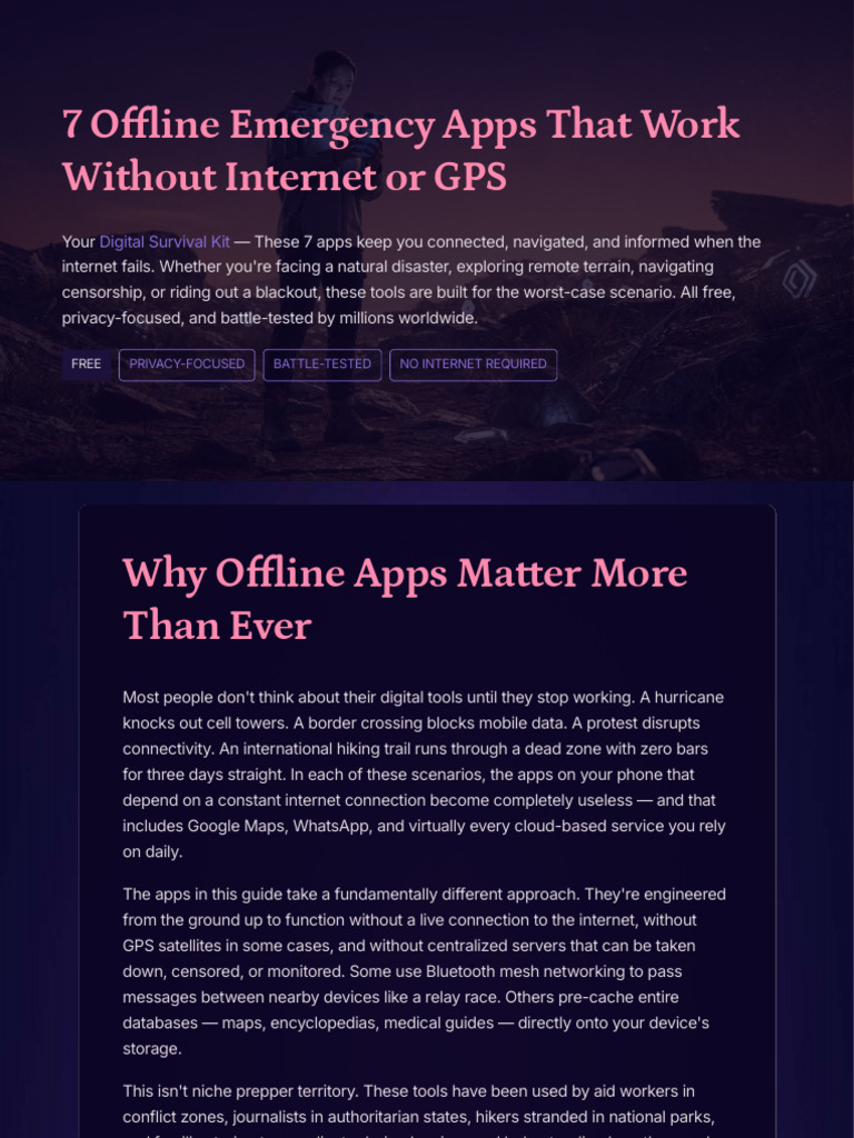 7 Offline Emergency Apps That Work Without Internet or GPS | PDF ...